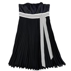 The Limited Event Strapless Dress Women's 8 Black Empire Waist Accordion Pleat